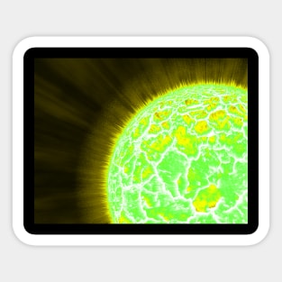 Exploding Sun Close-Up - Yellow Sticker